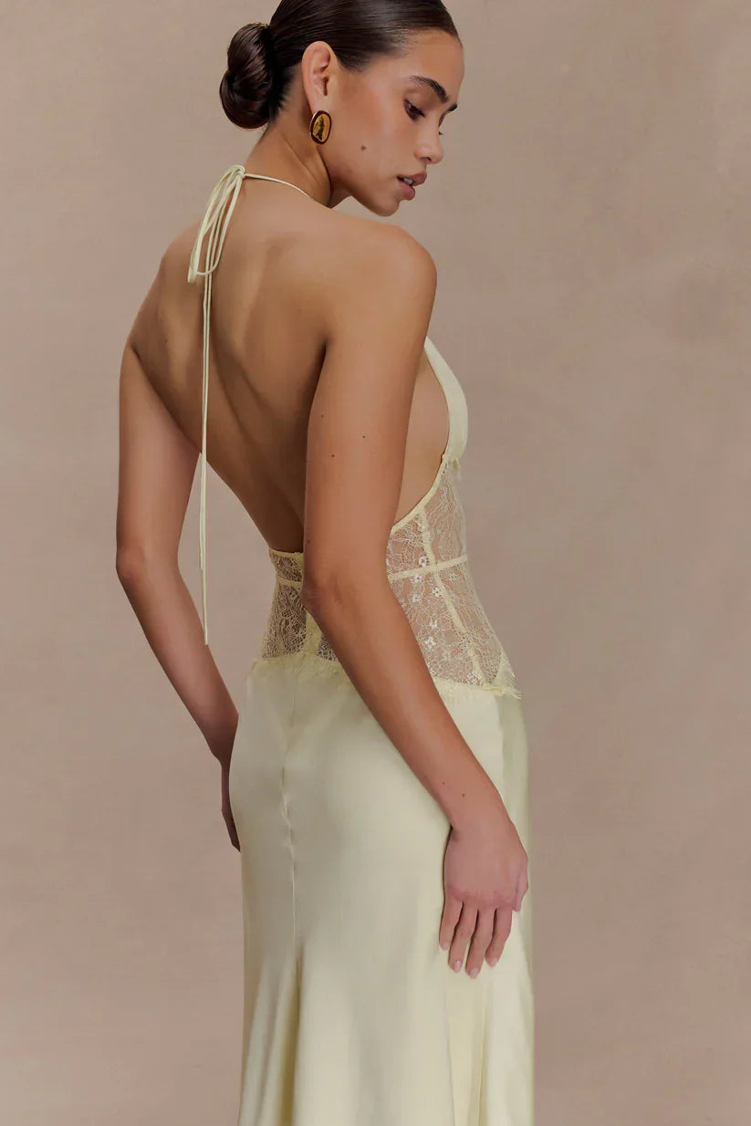 Sukienka maxi Elara Satin Lace