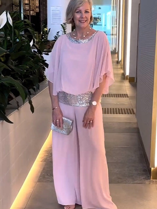 Elegancki dwuczęściowy zestaw Colorblock z cekinami