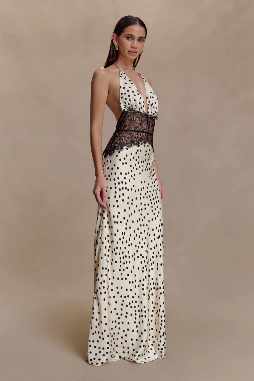 Sukienka maxi Elara Satin Lace