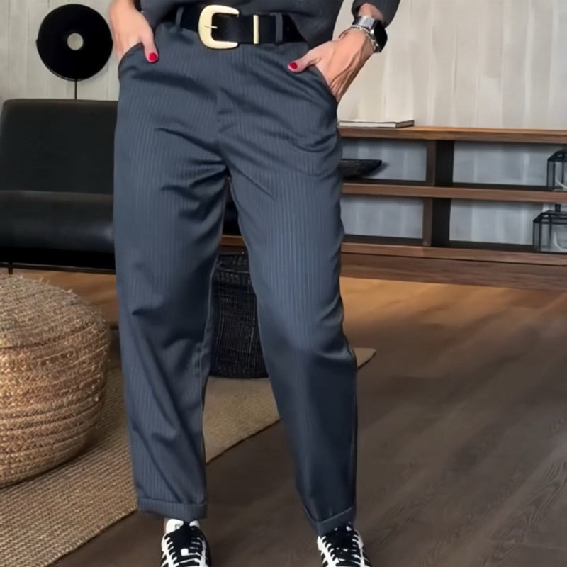 Elvirah | CASUAL BLAZERBROEK met Hoge Taille en Straight Fit