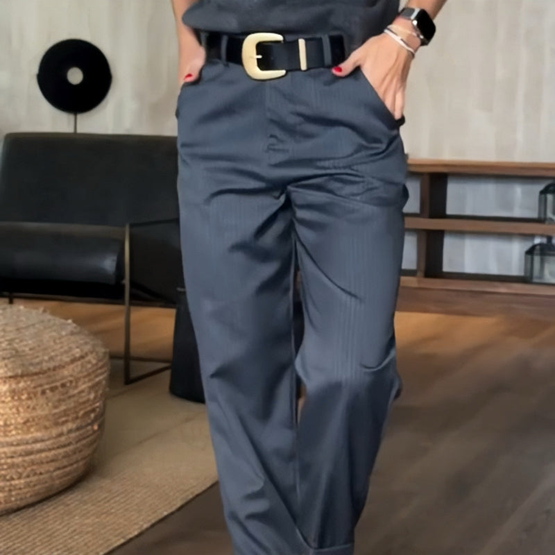 Elvirah | CASUAL BLAZERBROEK met Hoge Taille en Straight Fit