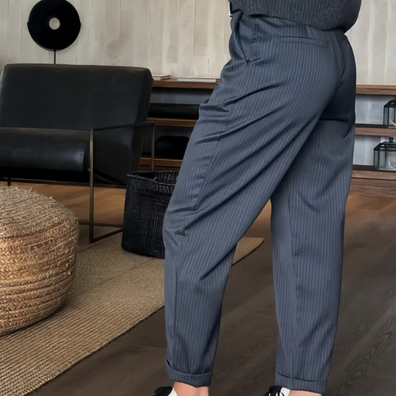 Elvirah | CASUAL BLAZERBROEK met Hoge Taille en Straight Fit